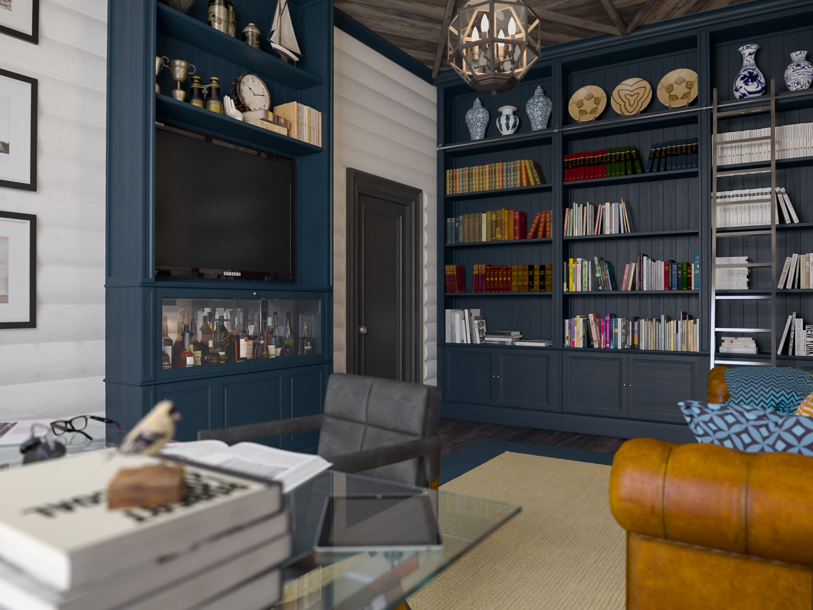 Кабинет в срубовом доме