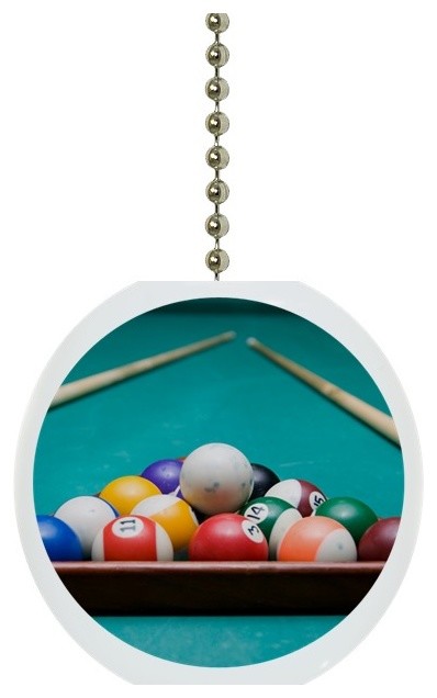 Billiards Rack Pool Balls Ceiling Fan Pull Contemporary