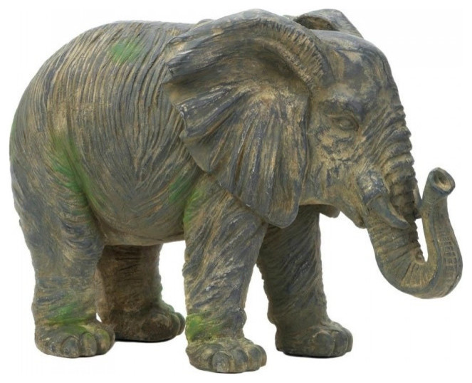 Weathered Elephant Statue - Tropical - Garden Statues And Yard Art - by