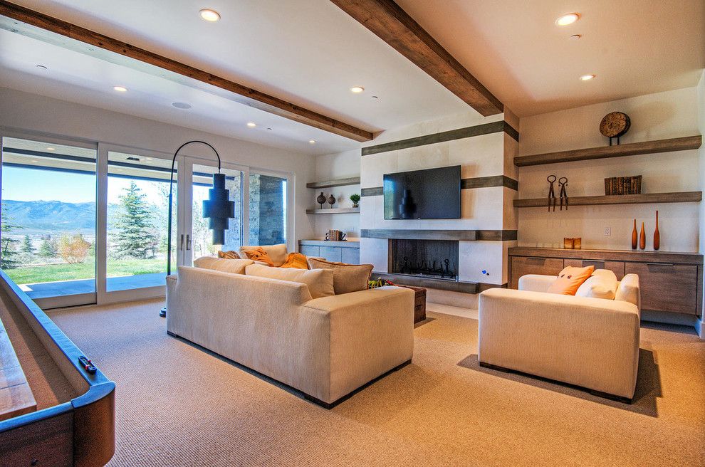 Photo of a contemporary living room in Salt Lake City.