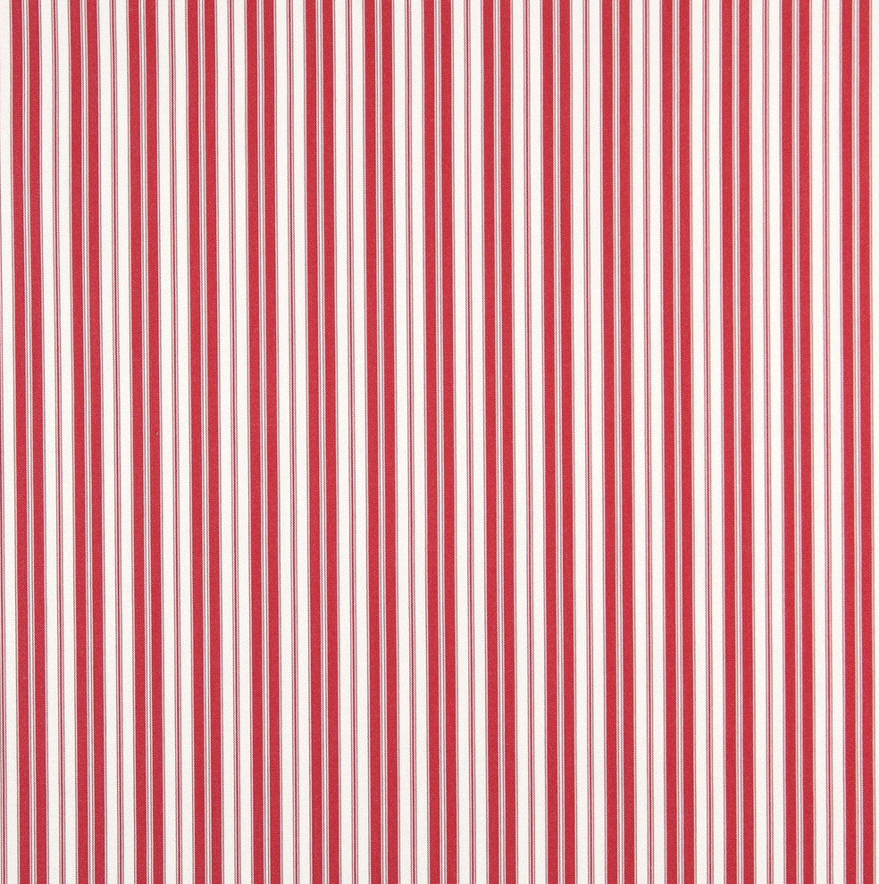 Red, Ticking Stripe Indoor Outdoor Marine Acrylic Upholstery Fabric By The Yard
