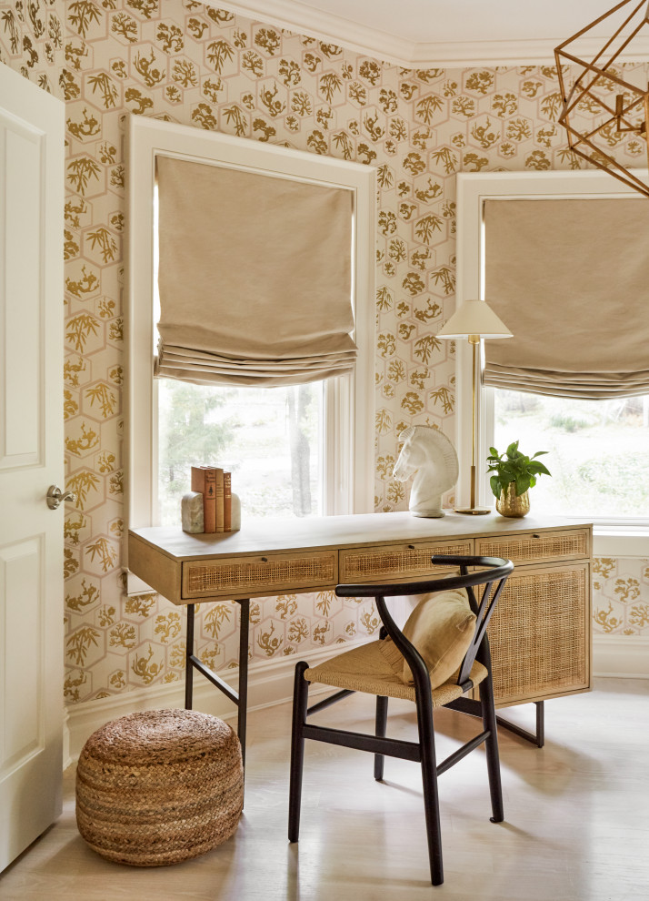 Inspiration for a coastal home office remodel in New York