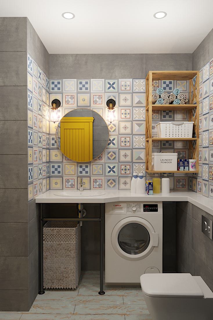 Совмещенный санузел в квартире-студии в Москве