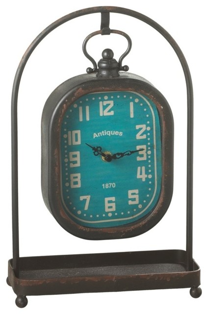 Clock On Stand Farmhouse Desk And Mantel Clocks By Midwest CBK   Farmhouse Desk And Mantel Clocks 