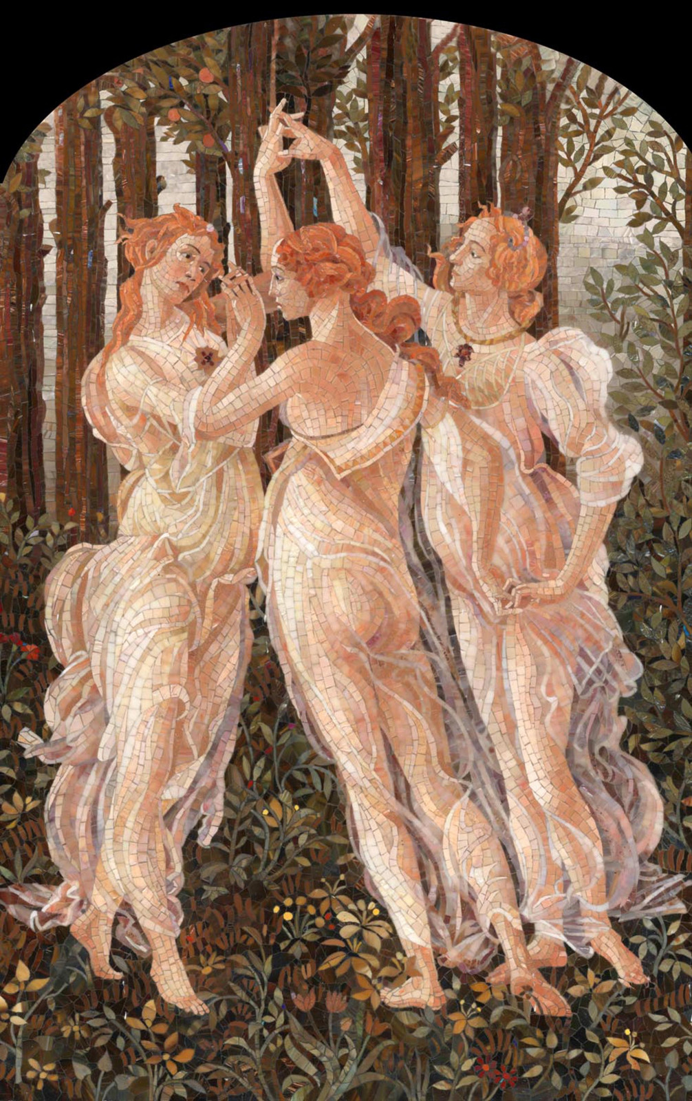 Мозаичные панно по работе С. Ботичелли "Рождение весны"