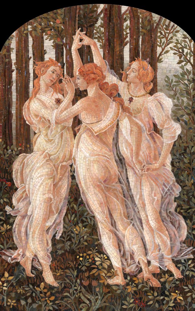 Мозаичные панно по работе С. Ботичелли "Рождение весны"