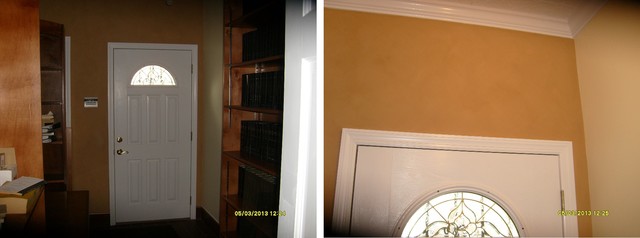 Home Office. Accent wall suede painting contemporary-home-office