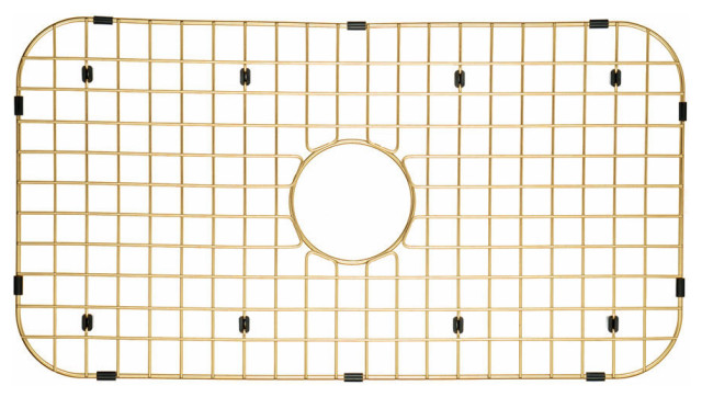 Sink Protector Matte Gold 304 Stainless Steel Sink Bottom Grid, 26x14-3/8