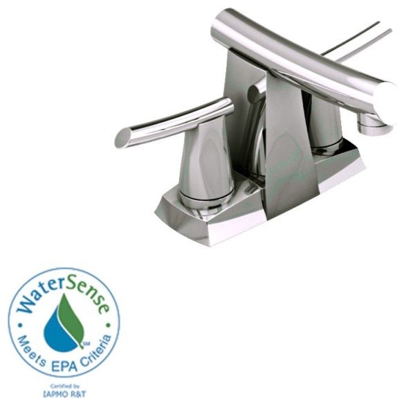 Green Tea Centerset Bathroom Faucet in Stainless Steel