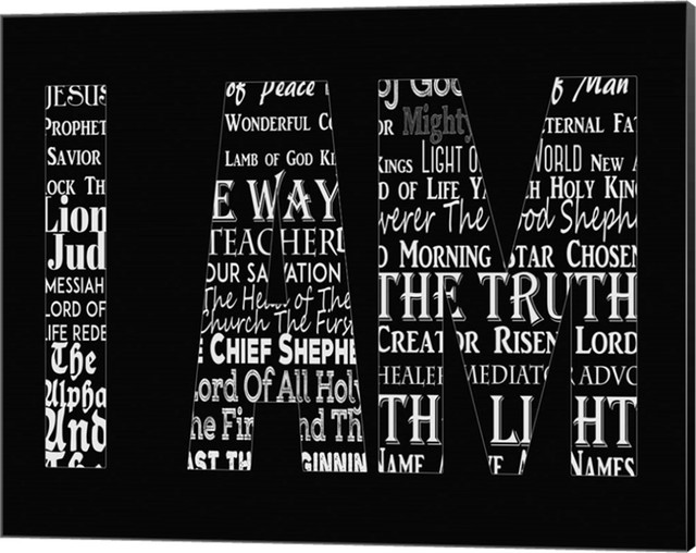 Names Of Jesus I Am Silhouette Black By Inspire Me Canvas Wall