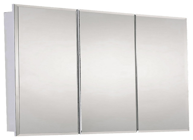 Tri-View Series Medicine Cabinet, 48"x30", Beveled Edge, Surface Mounted