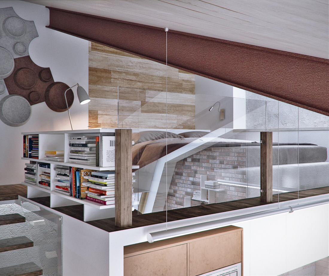 Мансардная квартира в кофейных тонах