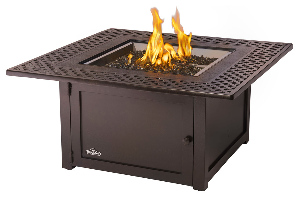 Kensington Bronze Gas Fire Table Square Transitional Fire Pits By Napoleon Houzz