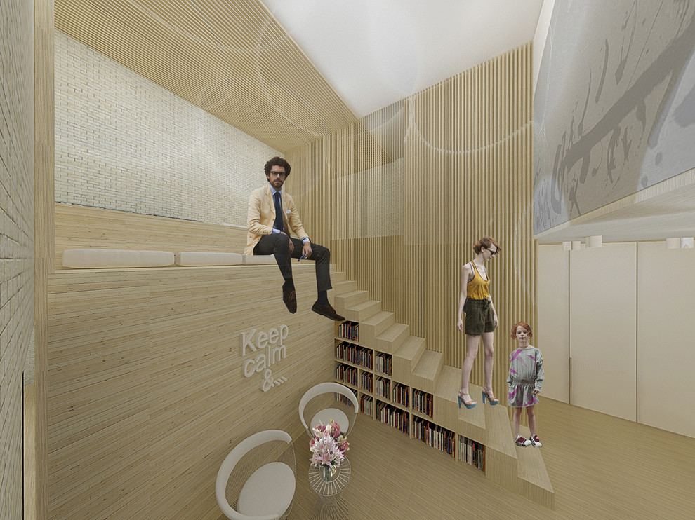 Лофт с лестницей – кинозалом