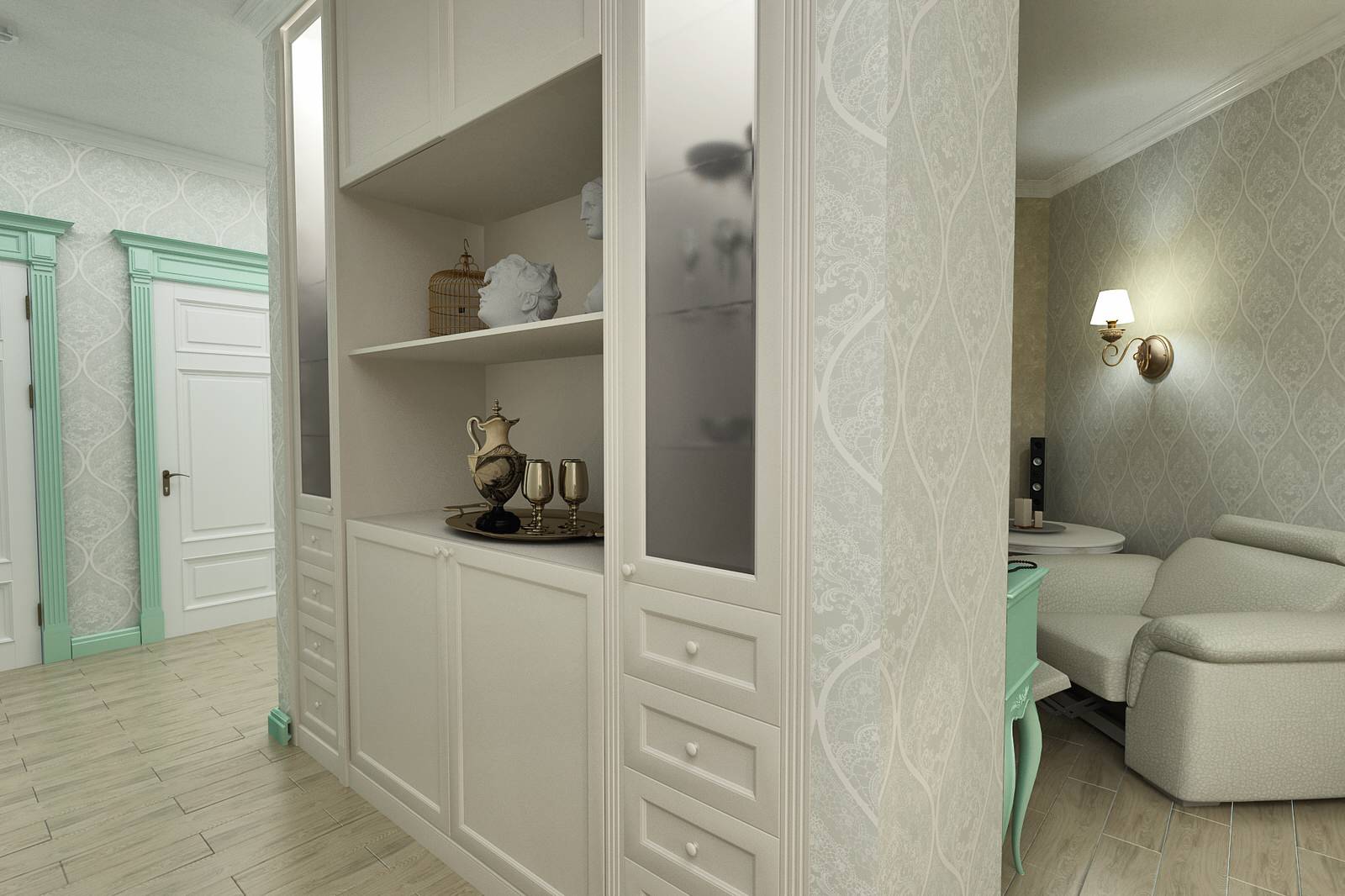 Дизайн интерьеров 3х комнатной квартиры.Классика.