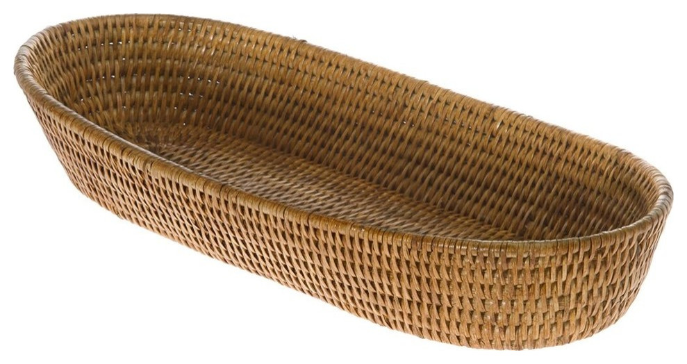 La Jolla Rattan Bread Basket, Large, Honey-Brown