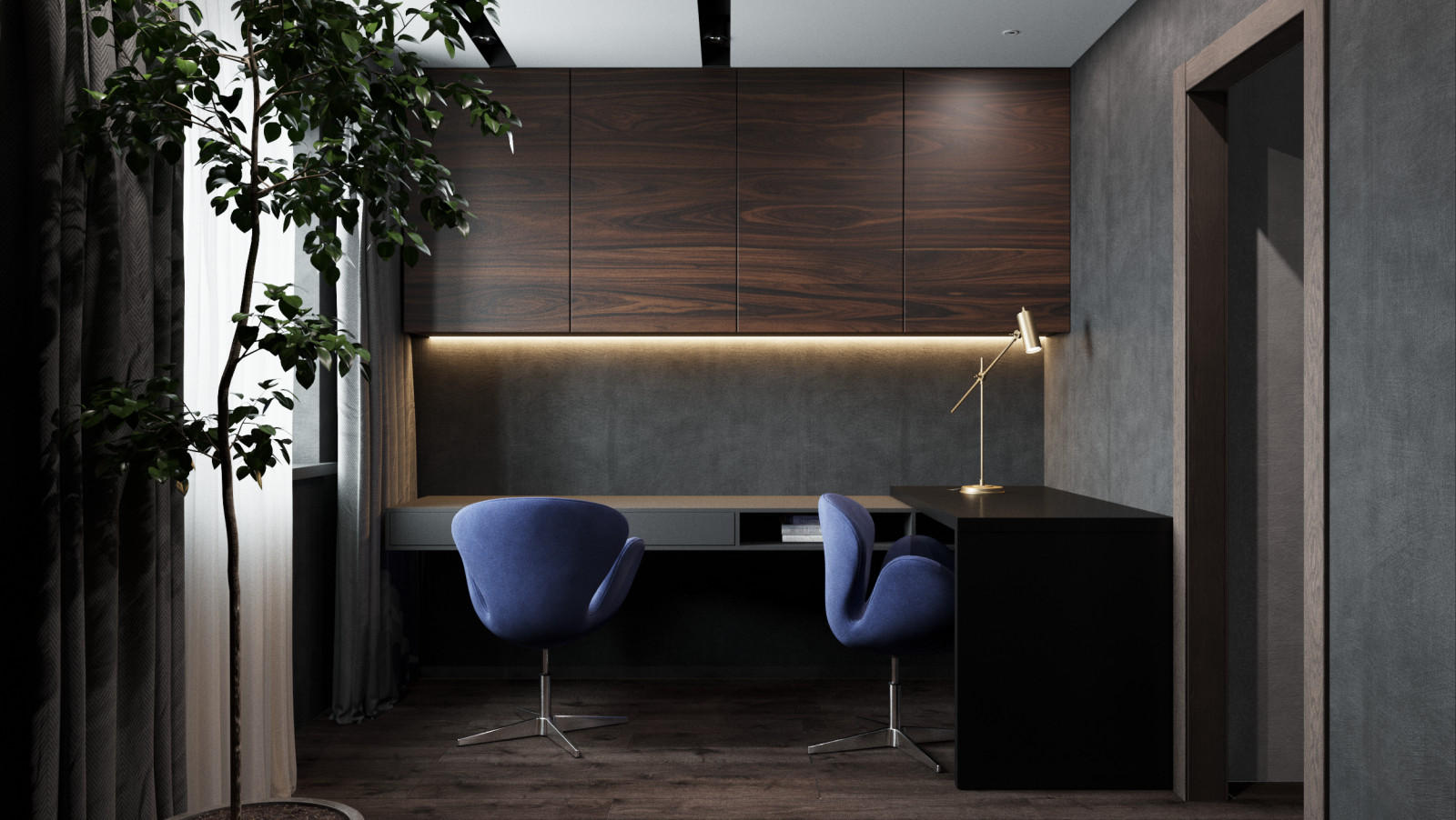 Дизайн квартиры в тёмных оттенках