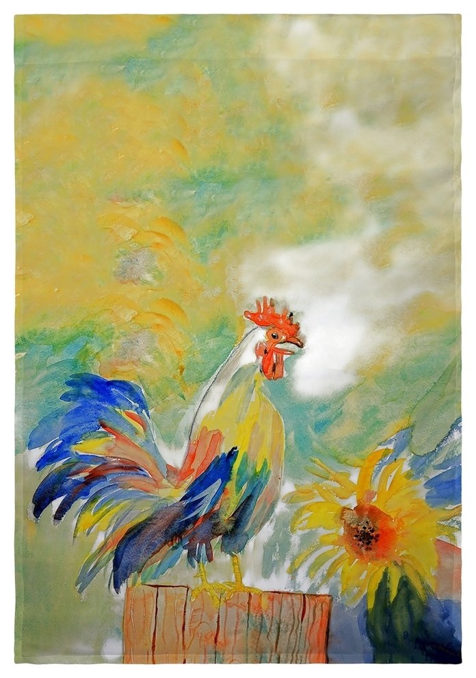 Betsy Drake Betsy's Rooster Flag 28x40