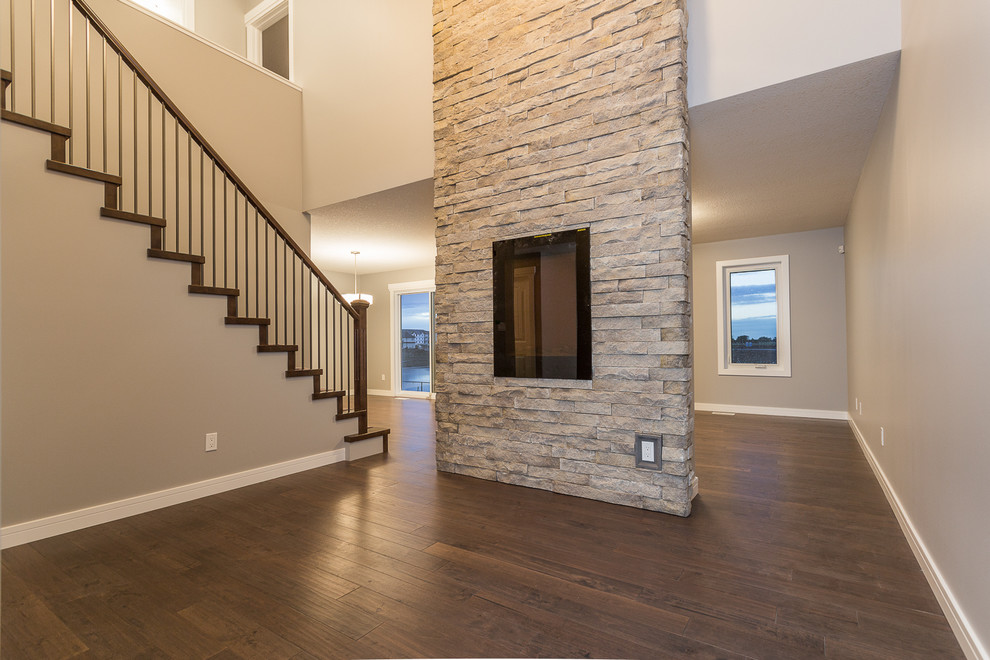Transitional home design photo in Edmonton