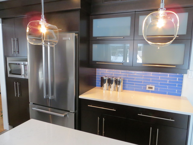 Kitchen: Blue Backsplash transitional-kitchen