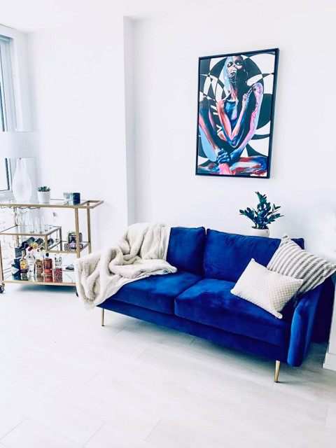 Chicago E-Design Condo trendy-dagligstue