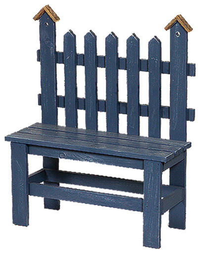 Rustic Decorative Picket Back Bench with Bird houses
