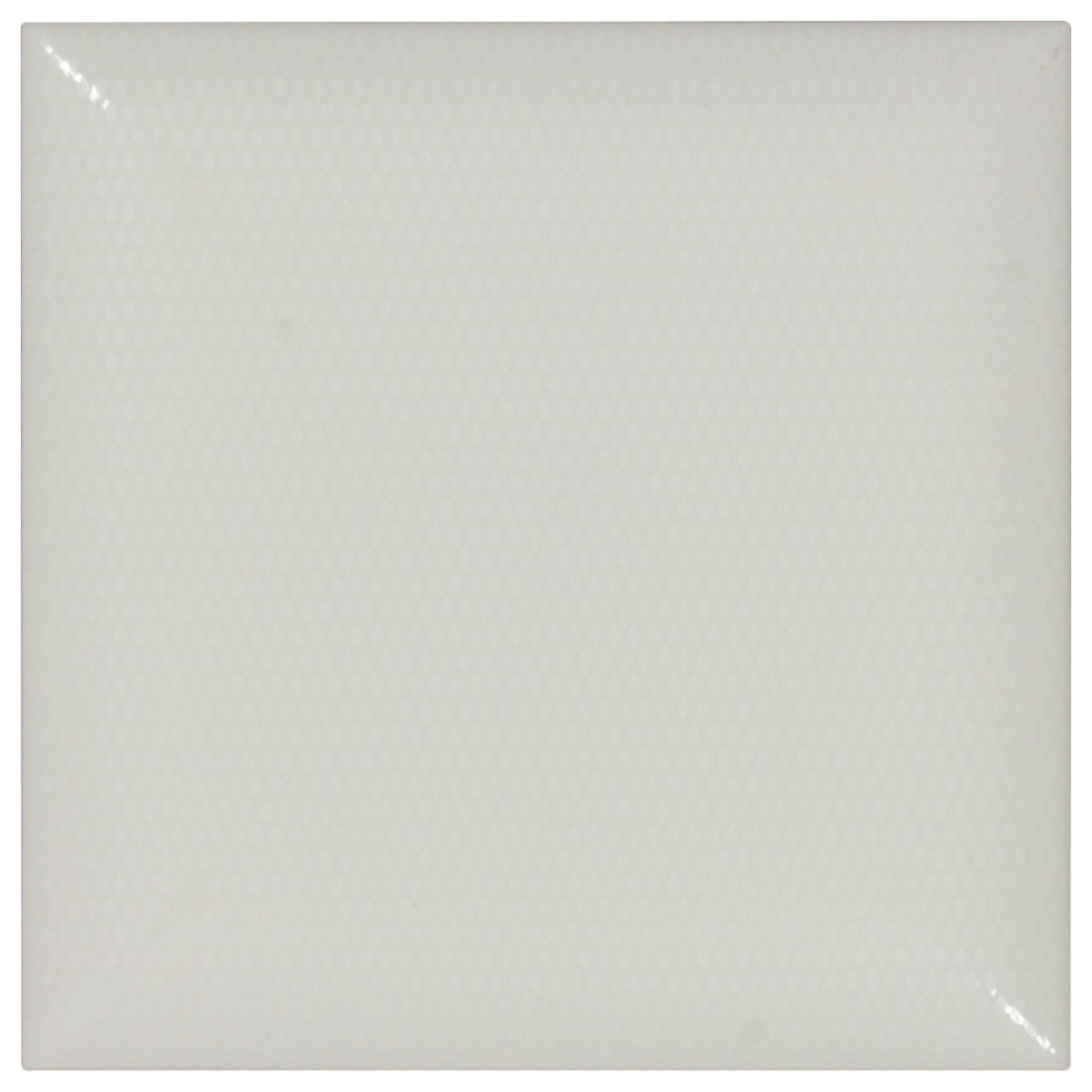MTO0025 Classic 6X6 Pillowed White Glazed Ceramic Tile Traditional
