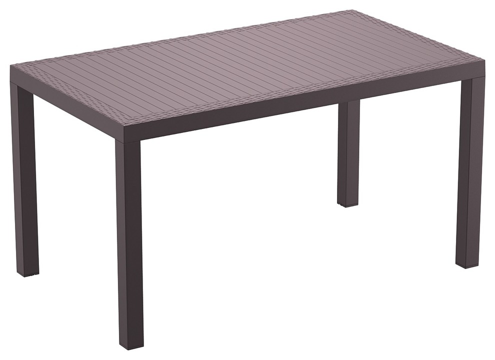 Compamia Sunrise 55 Resin Patio Dining Table In White Commercial Grade