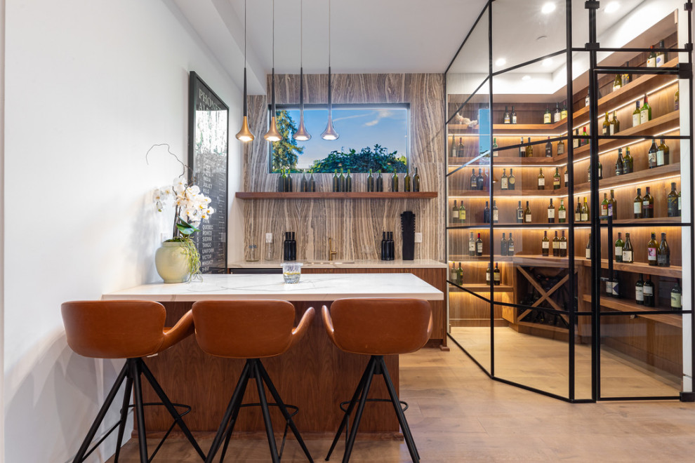 Inspiration for a contemporary wine cellar in Los Angeles.