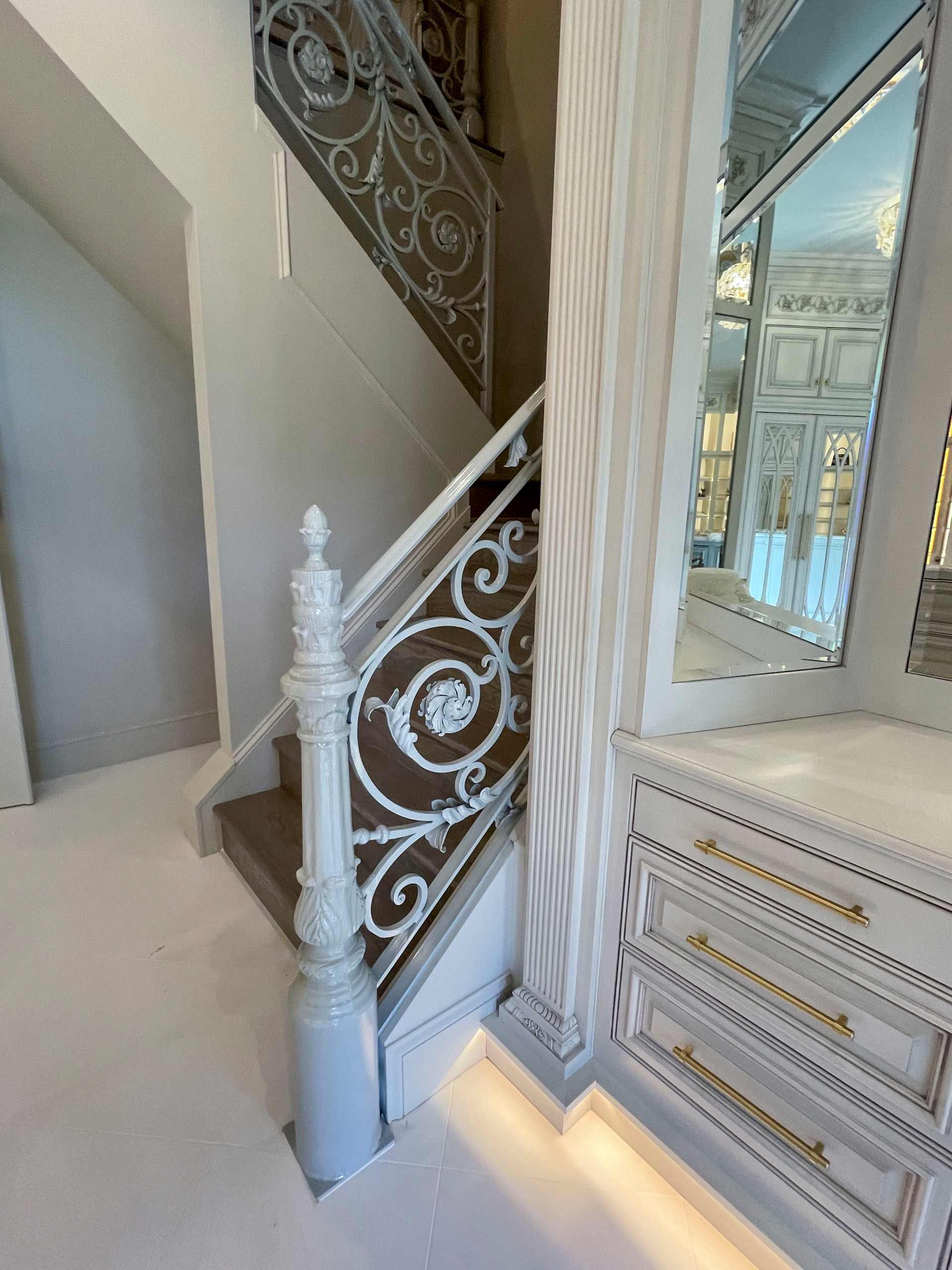 104_Curved Staircases in 18th Century French Inspired Mansion, Mclean VA 22101