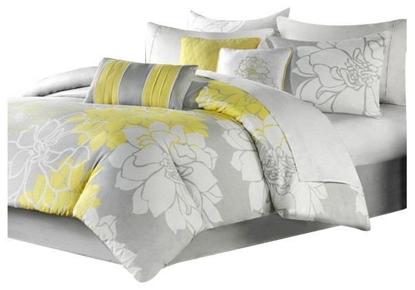 Madison Park Lola Comforter Set, Yellow