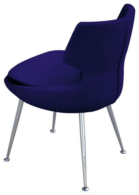 Blue Fabric Dining Chairs patara chair, chrome base, dark blue fabric (oalo) - dining chairs Blue Fabric Dining Chairs patara chair, chrome base, dark blue fabric (oalo) - dining chairs