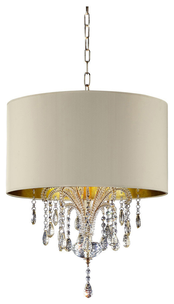 25" Amoruccio Crystal Gold Ceiling Lamp
