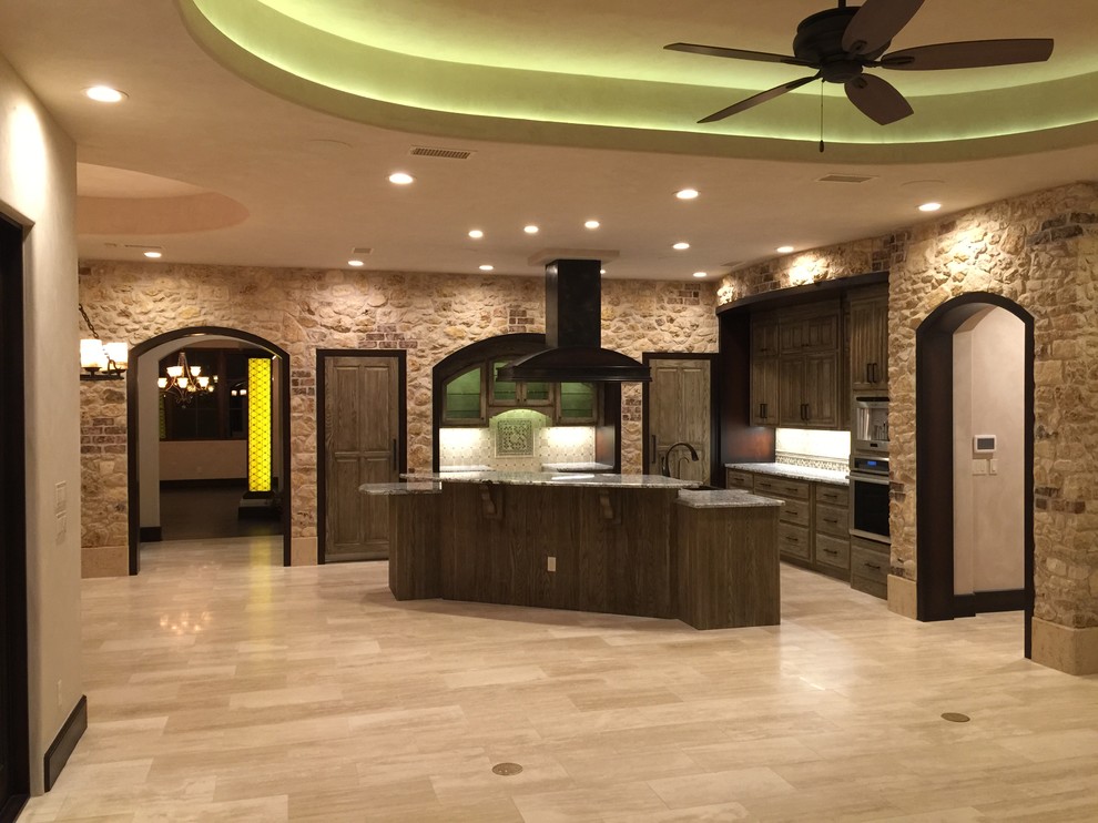 Example of a mountain style kitchen design in Austin