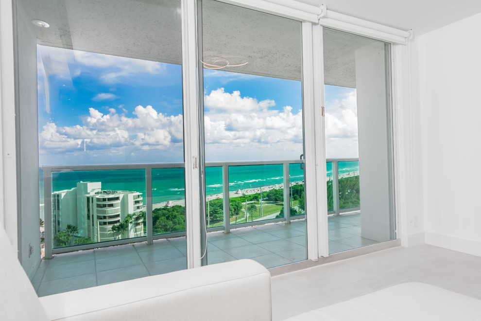 Blue accents on a beach condo