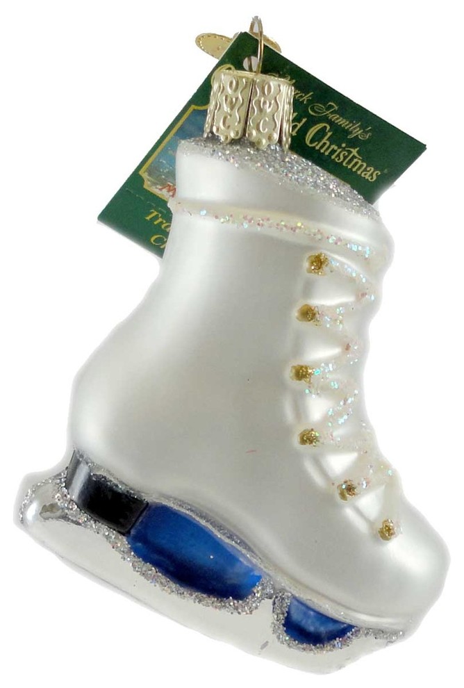 N Glass Ornament w/OWC Box Old World Christmas RUBBER BOOTS 32389 