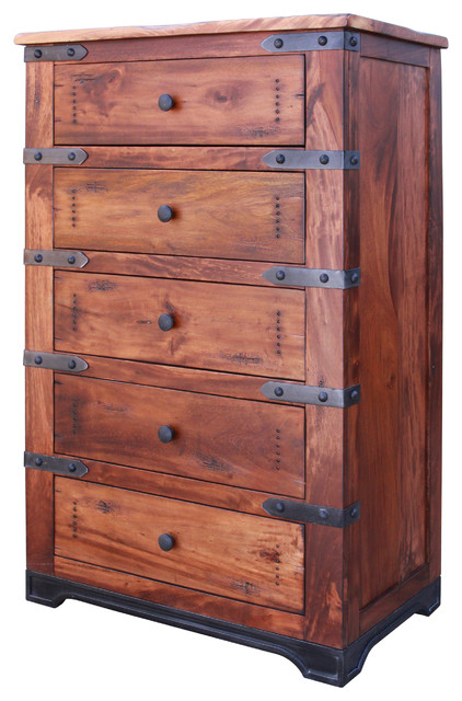 Granville Parota 5 Drawer Highboy Dresser Rustic Dressers By