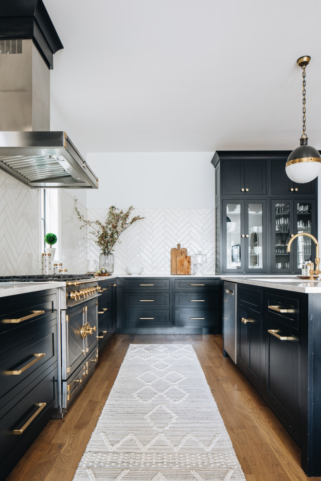Example of a transitional kitchen design in Chicago