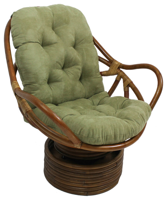 48"x24" Solid Micro Suede Swivel Rocker Cushion, Olive