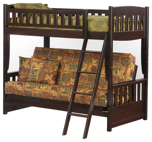 Twin Full Cinnamon Futon Bunk With Ladder Craftsman Beds Twin Full Cinnamon Futon Bunk With Ladder Craftsman Beds By Here2