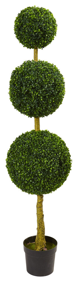5.5' Triple Ball Boxwood Artificial Topiary Tree UV Resistant
