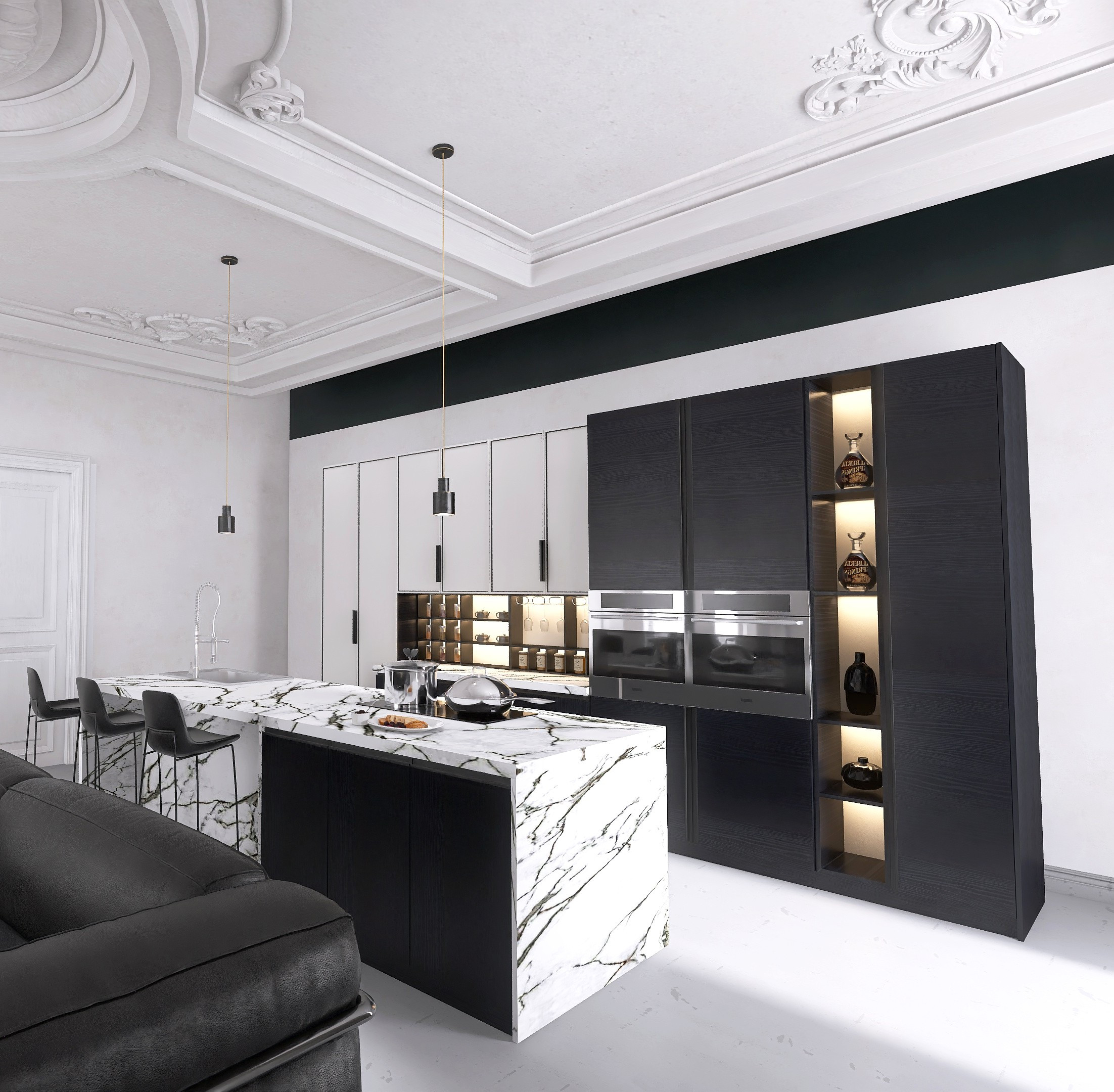 Open space in stile classico contemporaneo