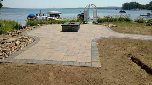 Patio with gas fire pit