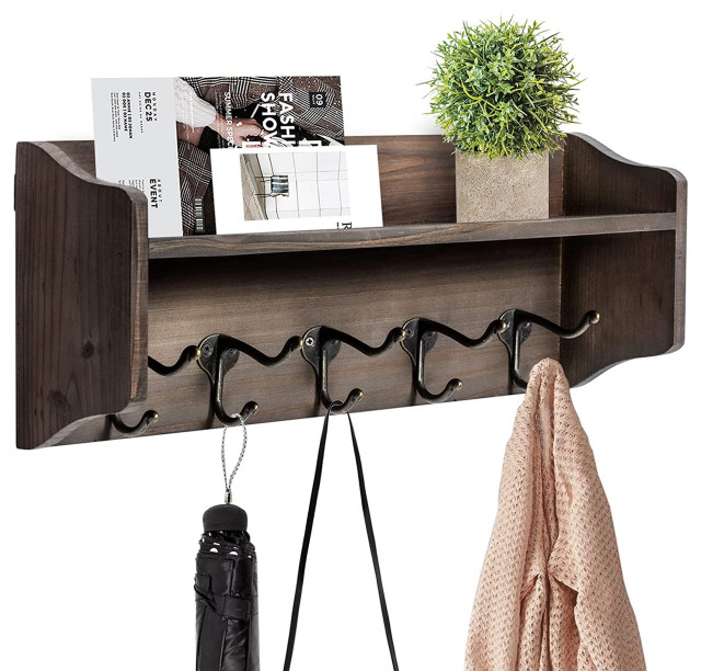 Coat Hooks with Shelf WallMounted Modern Wall Hooks by Imtinanz