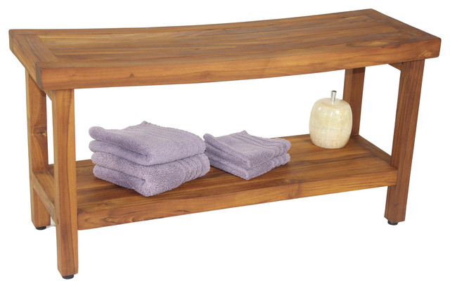 36 Optiarea Teak Shower Bench With Shelf From The Sumba 36 Optiarea Teak Shower Bench With Shelf From The Sumba Collection