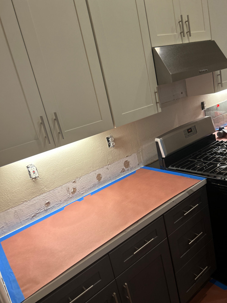 Kitchen Backsplash with Flooring Install