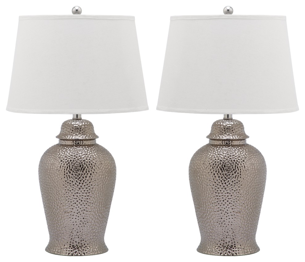 Safavieh Metallica Ginger Jar Lamps, 27.5"H, Set of 2 Contemporary