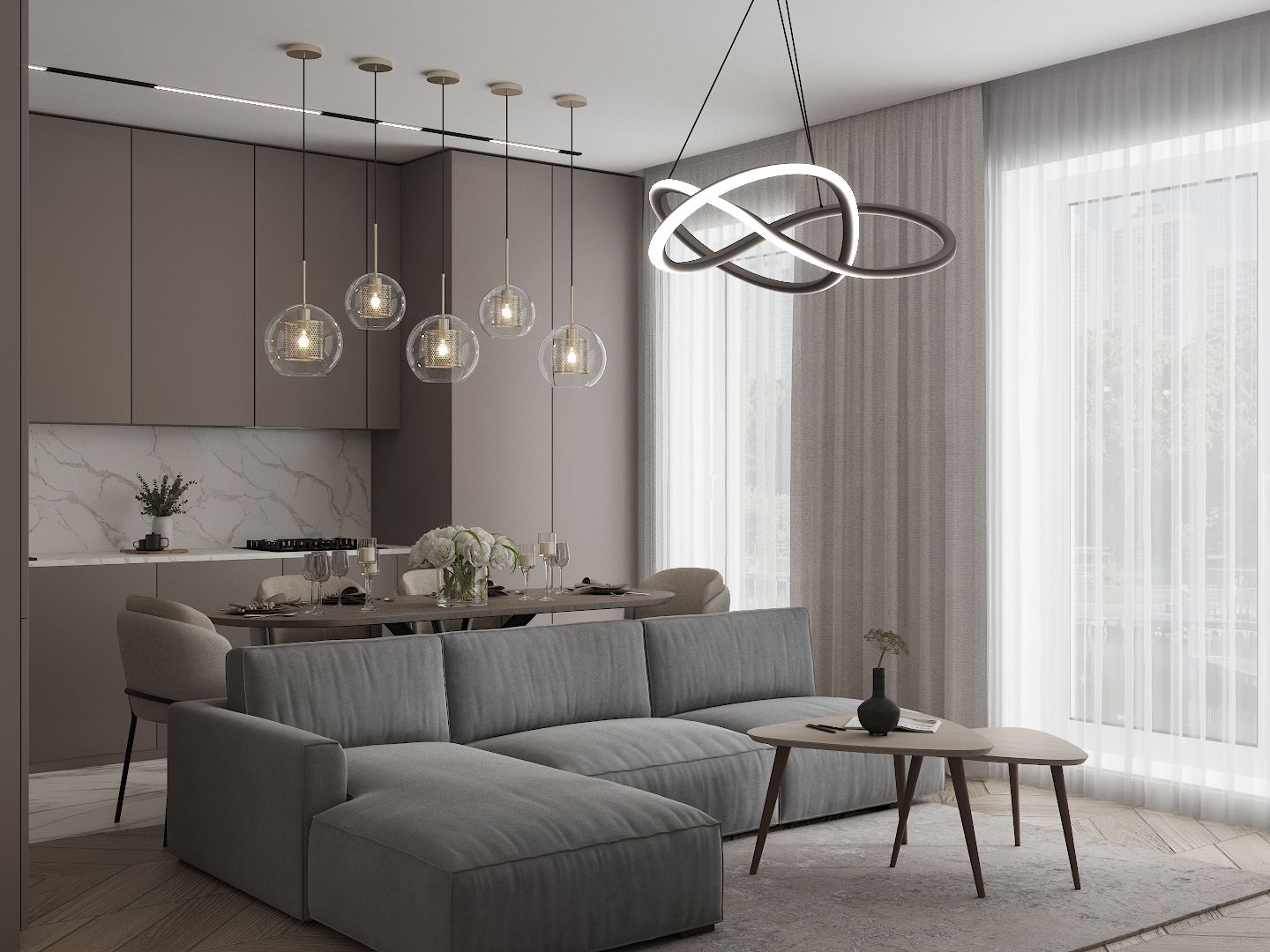 Гостиная с камином