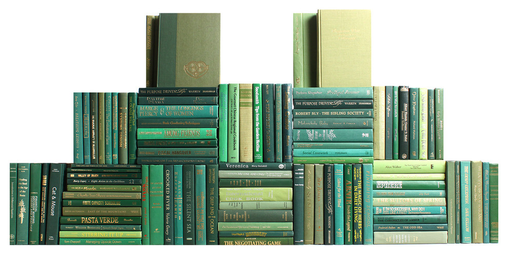 Modern Boxwood Book Wall, Set of 100