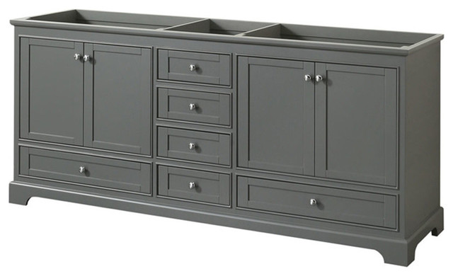 80" Double Bathroom Vanity, No Countertop, No Sinks and No Mirrors ...